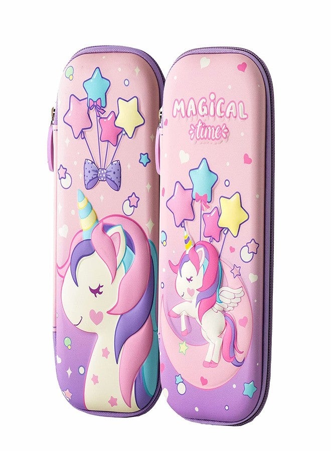 Crackles Stylish Unicorn 3D Print Hardtop EVA Pencil Pouch Case for Boys and Girls School Kids Pack of 1- Random Print - Image 2